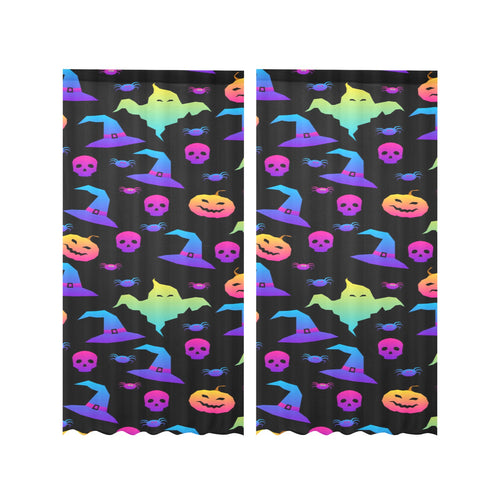 Colorful halloween background Gauze Curtain