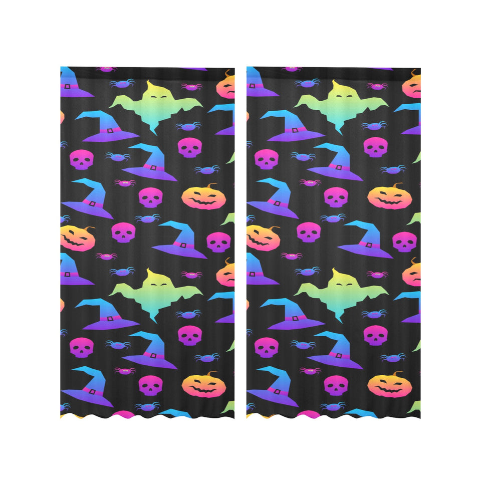 Colorful halloween background Gauze Curtain