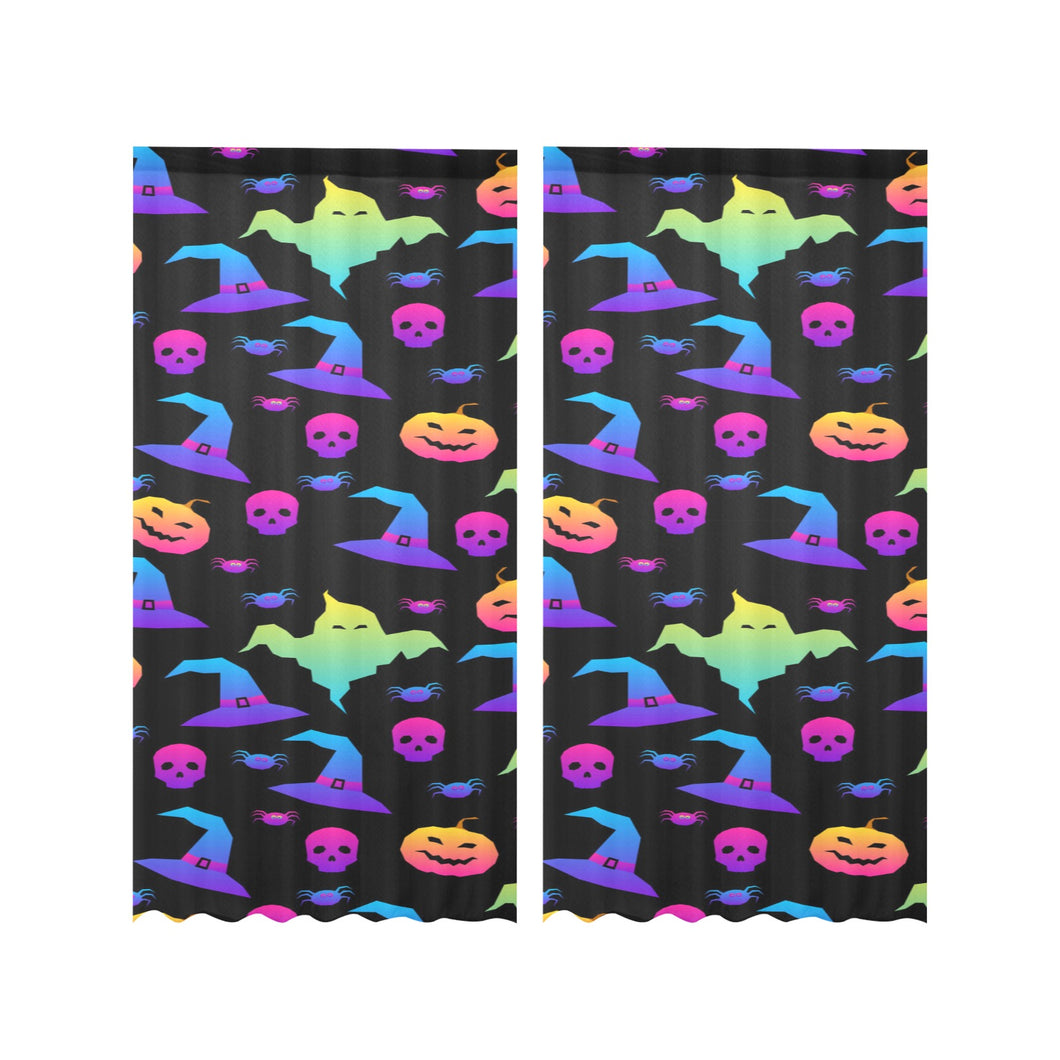 Colorful halloween background Gauze Curtain
