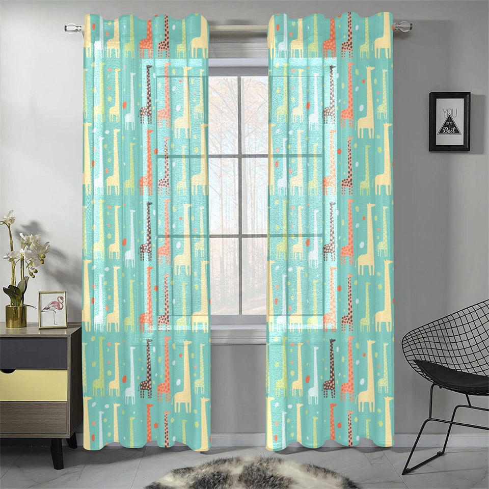 Giraffe Pattern Print Design 01 Gauze Curtain