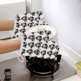 Cute ninja design pattern Heat Resistant Oven Mitts