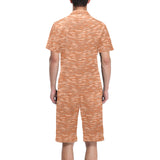 Brick Printed Pattern Print Design 02 Men's V-Neck Short Pajama Set