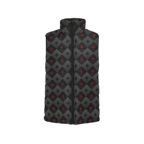 Casino Cards Suits Pattern Print Design 05 Men's Padded Vest