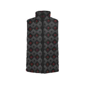 Casino Cards Suits Pattern Print Design 05 Men's Padded Vest
