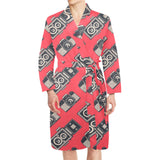 Camera Pattern Print Design 05 Men's Long Sleeve Belted Night Robe