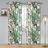Toucan tropical green jungle palm pattern Gauze Curtain