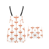 Sausage Pattern Print Design 05 Chest Sexy Pleated Two Piece Swim Dress