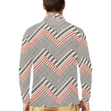 zigzag chevron striped pattern Men's Long Sleeve Polo Shirt