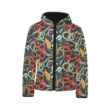 Colorful snake plant pattern Kids' Boys' Girls' Padded Hooded Jacket