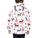 Deer tree snowflakes chrismas pattern Kids' Boys' Girls' Padded Hooded Jacket