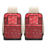 sushi pattern red background Car Seat Back Organizer