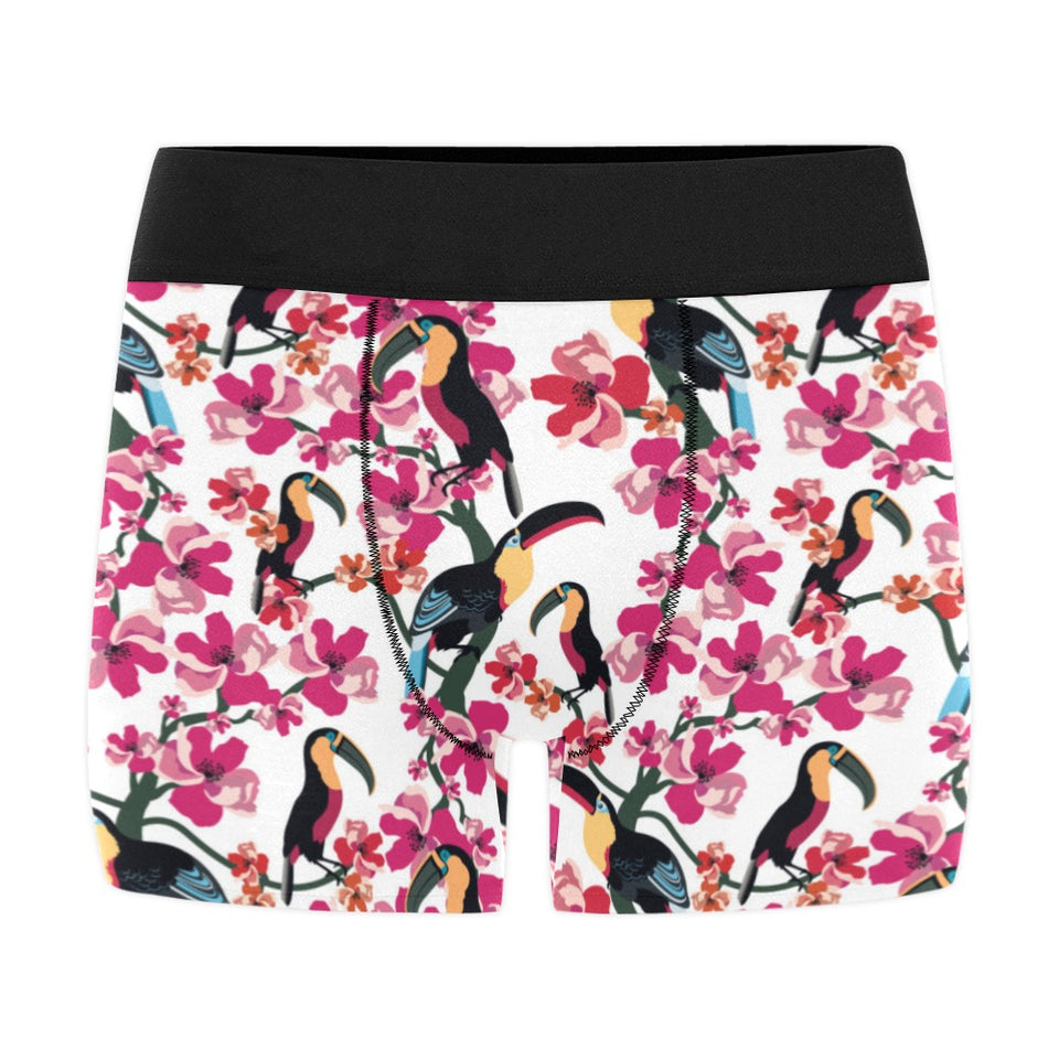 Toucan flower design pattern Men's All Over Print Boxer Briefs Men's Underwear