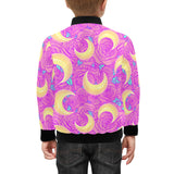 Moon pink rose background Kids' Boys' Girls' Bomber Jacket