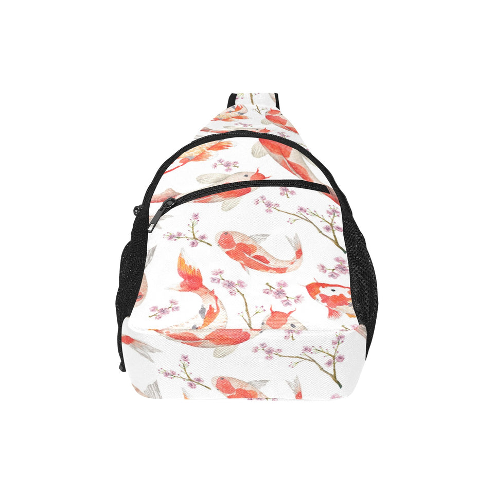 Watercolor Koi Fish Carp Fish pattern All Over Print Chest Bag
