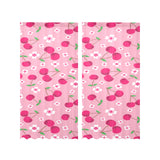 cherry flower pattern pink background Gauze Curtain