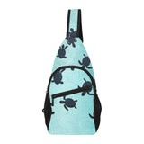 Sea turtle with blue ocean backgroud All Over Print Chest Bag