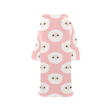 Cute sheep pattern Blanket Robe with Sleeves