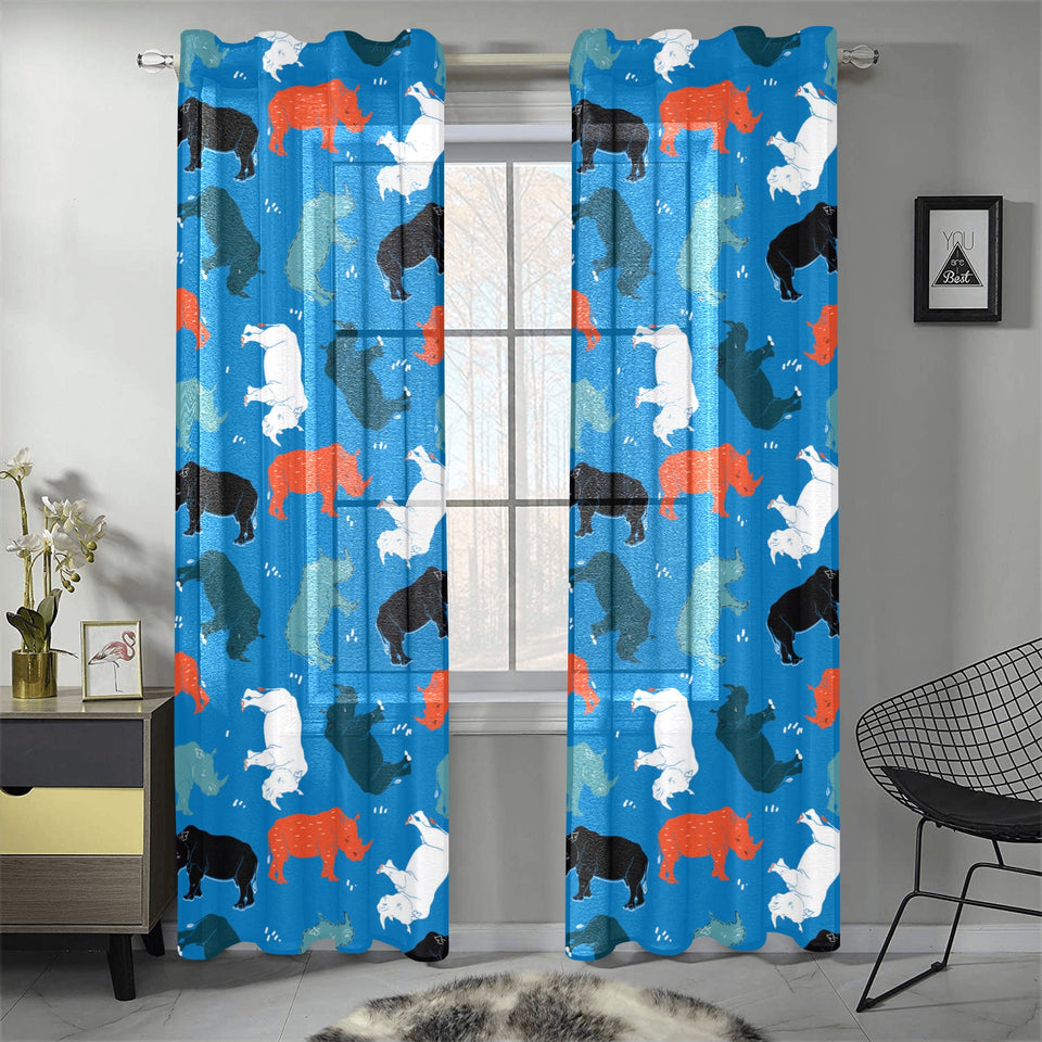 Colorful rhino pattern Gauze Curtain