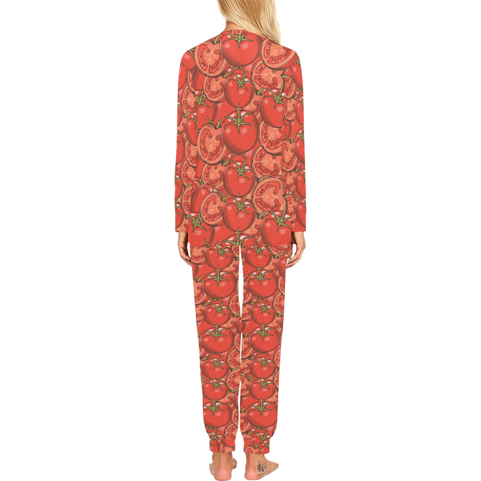 Red Tomato Pattern Women's All Over Print Pajama Set