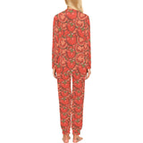 Red Tomato Pattern Women's All Over Print Pajama Set