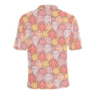 Pig Pattern Print Design 04 Men's All Over Print Polo Shirt