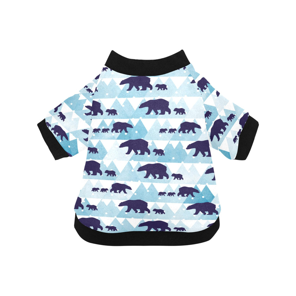 polar bear winter snow pattern All Over Print Pet Dog Round Neck Fuzzy Shirt
