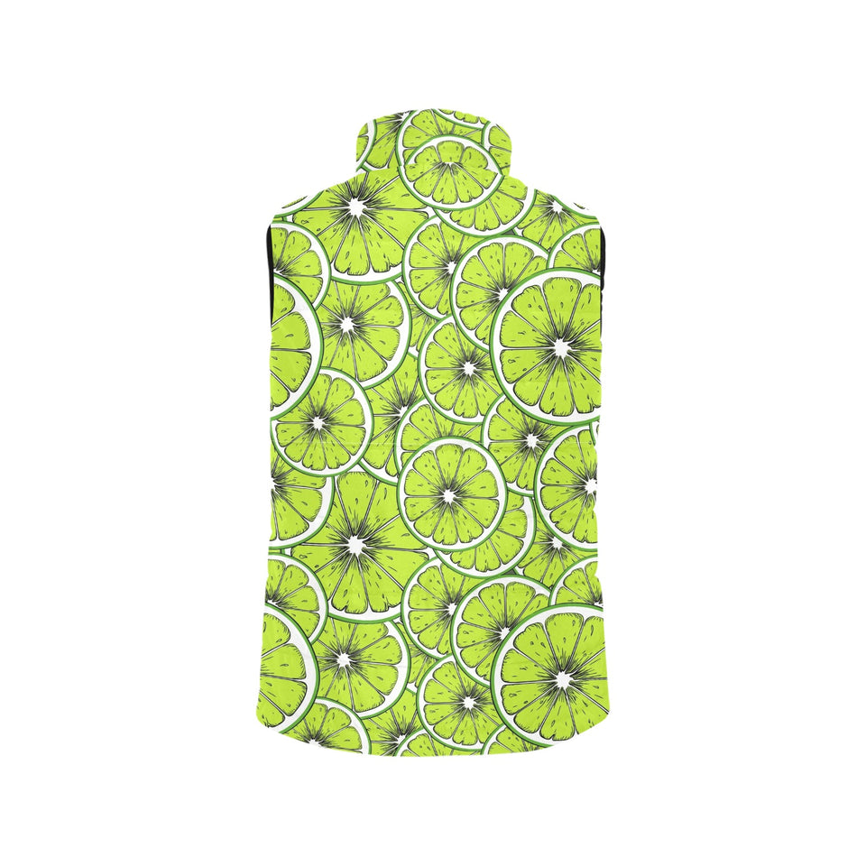 Slices of Lime design pattern Women's Padded Vest