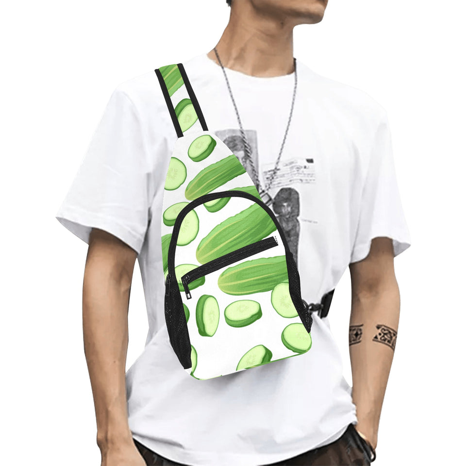 cucumber whole slices pattern All Over Print Chest Bag