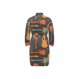 electric guitars pattern Men's Long Sleeve Belted Night Robe