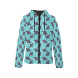 Stingray Pattern Print Design 02 Women's Padded Hooded Jacket