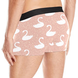 Swan flower light pink background Men's All Over Print Boxer Briefs Men's Underwear