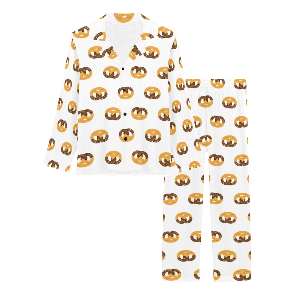Pretzels Pattern Print Design 02 Women's Long Pajama Set