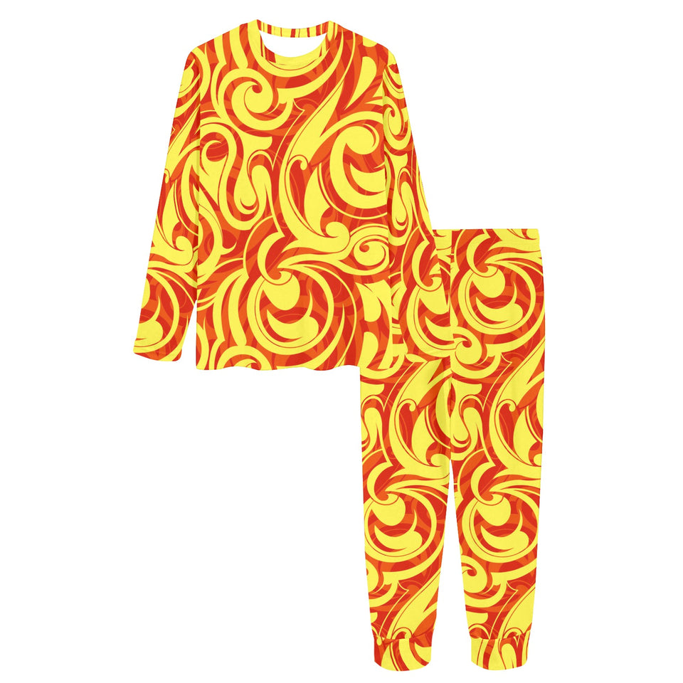 Fire flame design pattern Women's All Over Print Pajama Set