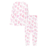 Watercolor pink heart pattern Women's All Over Print Pajama Set