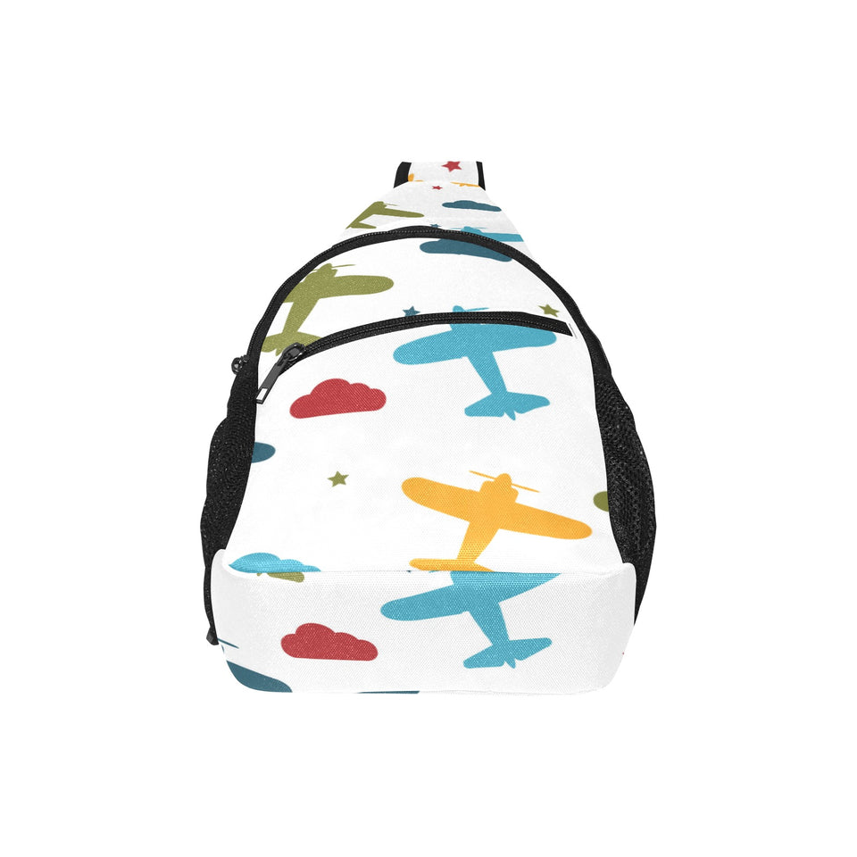 Airplane star cloud colorful All Over Print Chest Bag