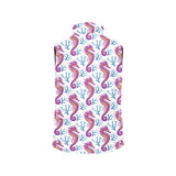 Purple seahorse blue coral pattern Women's Padded Vest