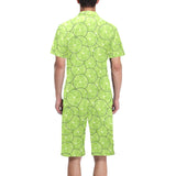 Slices of Lime pattern Men's V-Neck Short Pajama Set
