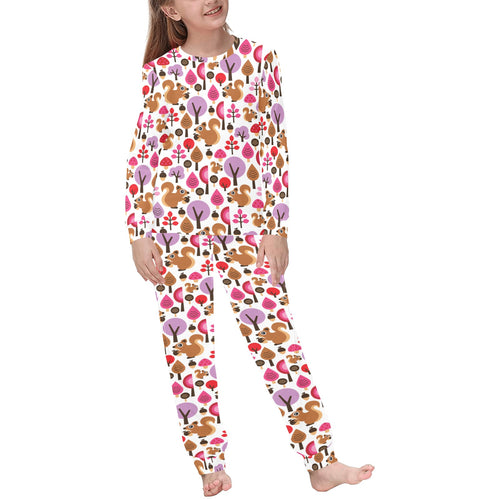 Squirrel Pattern Print Design 02 Kids' Boys' Girls' All Over Print Pajama Set