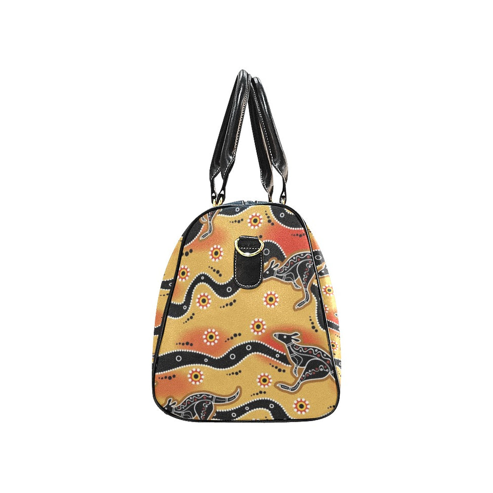 Kangaroo Australian aboriginal art pattern Travel Bag