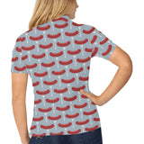 Sausage Pattern Print Design 02 Women's All Over Print Polo Shirt