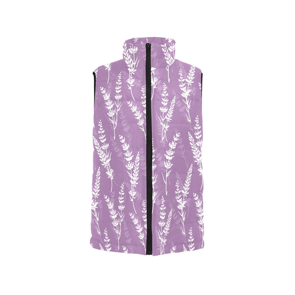 Lavender flowers purple pattern Men's Padded Vest