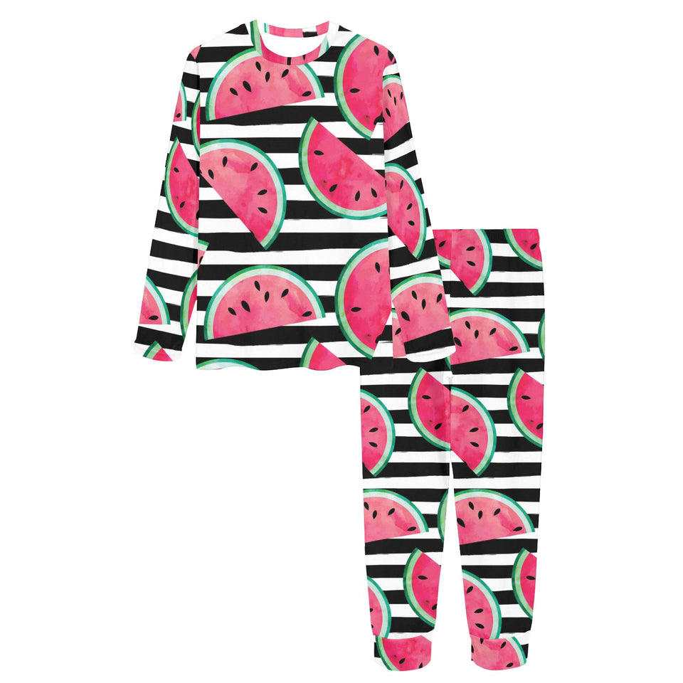 Watercolor paint textured watermelon pieces Women's All Over Print Pajama Set