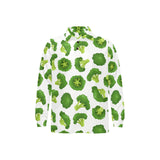 Cute broccoli pattern Men's Long Sleeve Polo Shirt