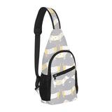 Cute dachshund dog pattern All Over Print Chest Bag