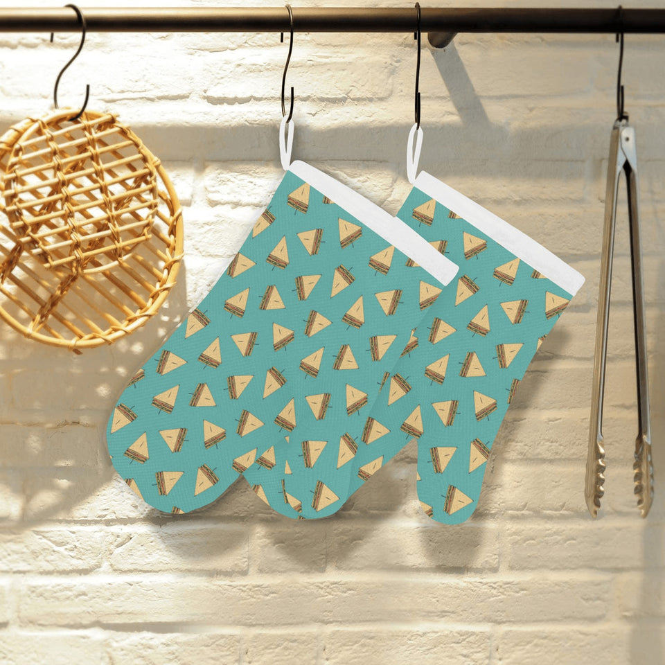 Sandwich Pattern Print Design 03 Heat Resistant Oven Mitts