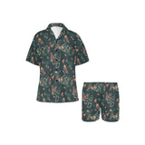 Snake forest pattern Women's V-Neck Short Pajama Set