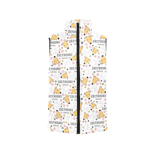 Greyhound Pattern Print Design 03 Women's Padded Vest