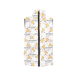 Greyhound Pattern Print Design 03 Women's Padded Vest
