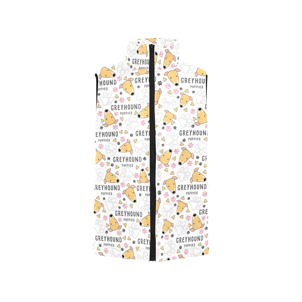 Greyhound Pattern Print Design 03 Women's Padded Vest