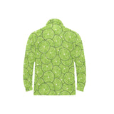 Slices of Lime design pattern Men's Long Sleeve Polo Shirt